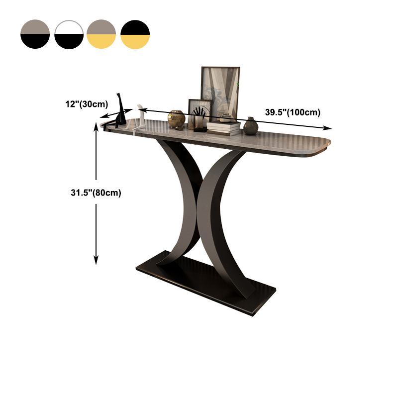 Stone Console Table Scratch Resistan Table Rectangle Accent Table 31.49" High