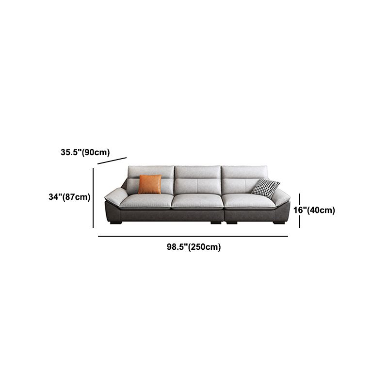 Flared Arm Sofa in White Stain/Water Resistant Sofa & Chaise