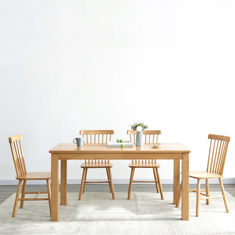 Table à manger rectangulaire de Style milieu du siècle, table à manger en bois massif pour la maison