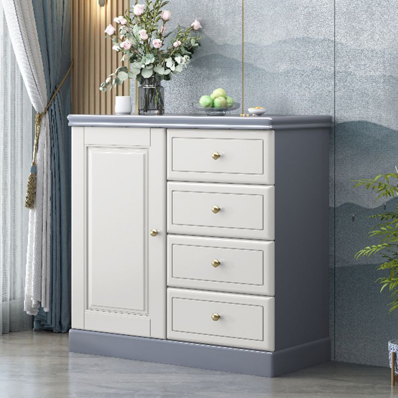 Rubberwood Accent Cabinet with Drawers Contemporary Storage Cabinet