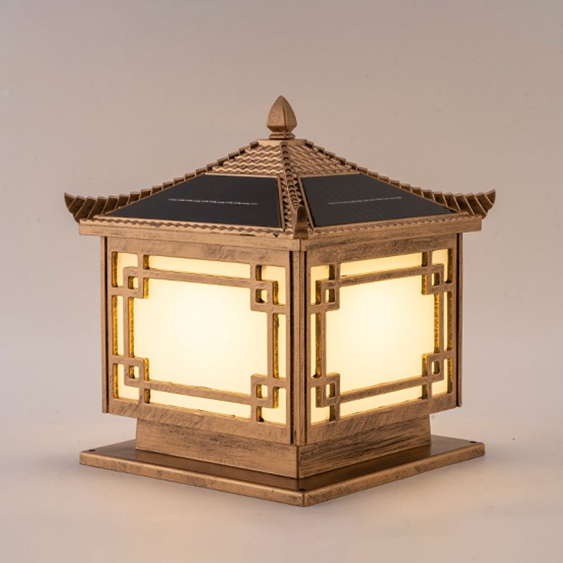 Contemporary Pillar Light Creative LED Solar Lighting Fixture for Garden
