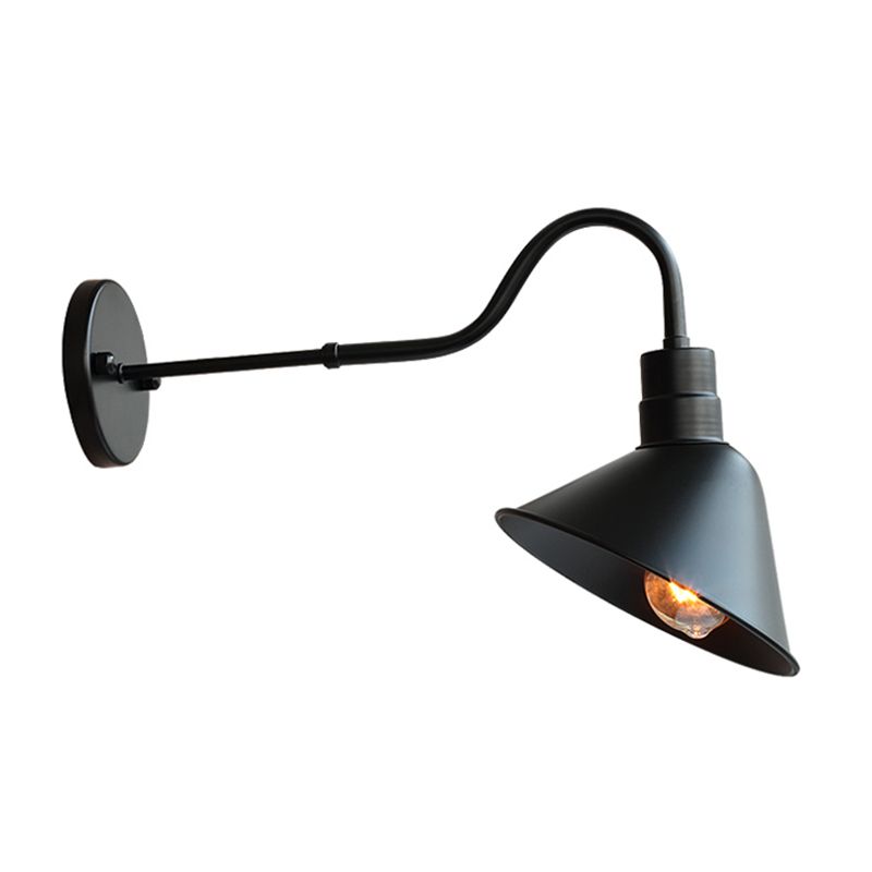 Lumo da parete in metallo sfumatura a parete industriale a parete singola lampada montata