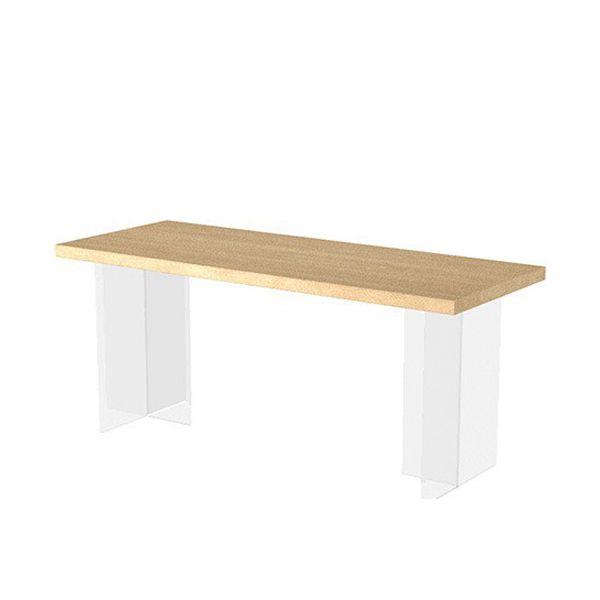 Solid Wood Double Pedestal Table Rectangle Modern Dining Room Kitchen Table