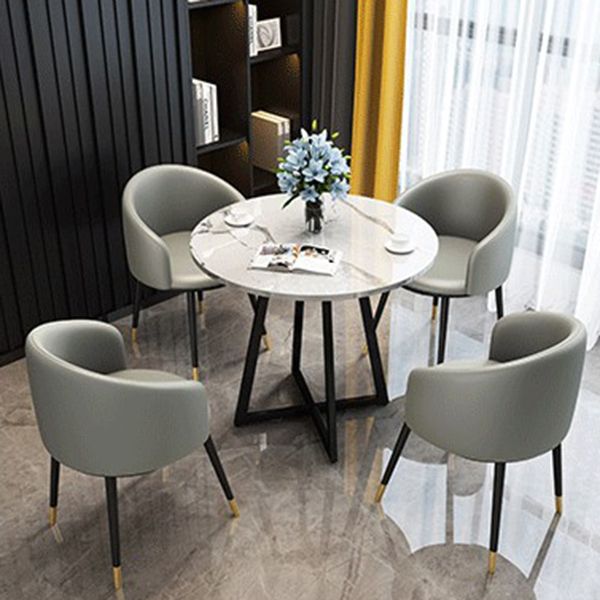 Metal Traditional Luxury Round Indoor Table Manufactured Wood Table with Sled Base