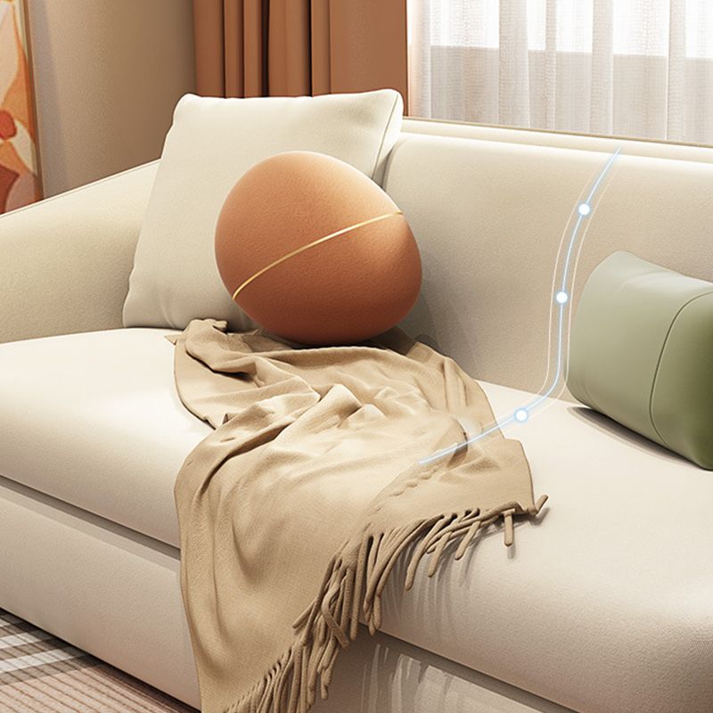 64.96" L Leather Sofa White Convertible Sofa Bed with Tight Back