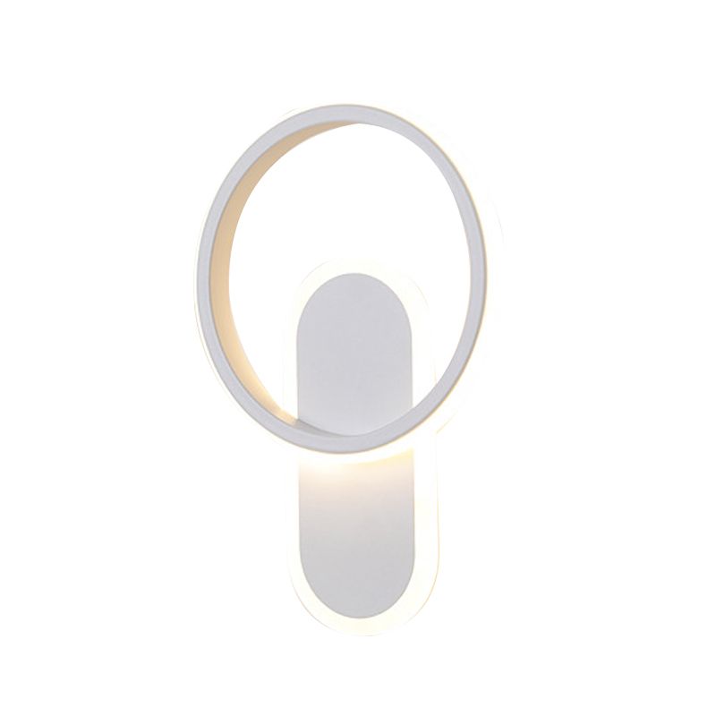 Single White Modernism Wall Mounted Sconce LED Statement Wall Light for Bedroom