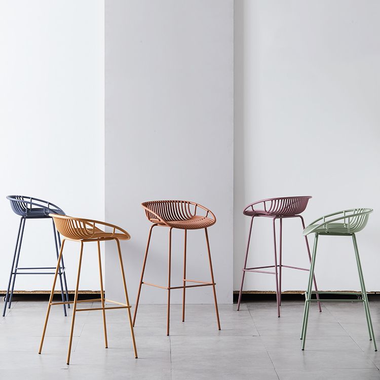 Modern Bar Stool Metal Counter Bar Stool with Metal Legs for Home