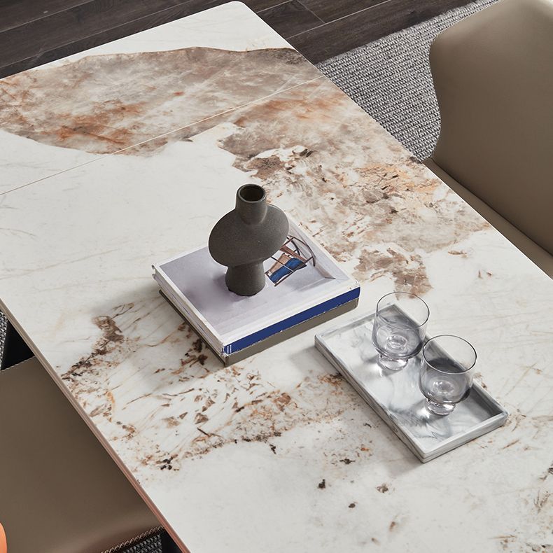 4-foot Stone Dining Site Table Modern Style Drop-Leaf Dining Table for Dining Room