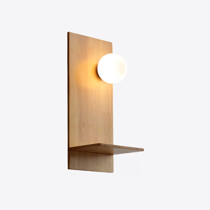 1 Light Wall Light Sconce Modern Wood Wall Light Fixture for Dining Room without plant