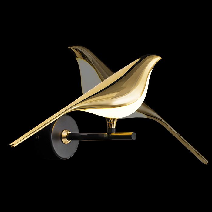 Sala de estar dorada mate de pared posmoderna lámpara montada en la pared