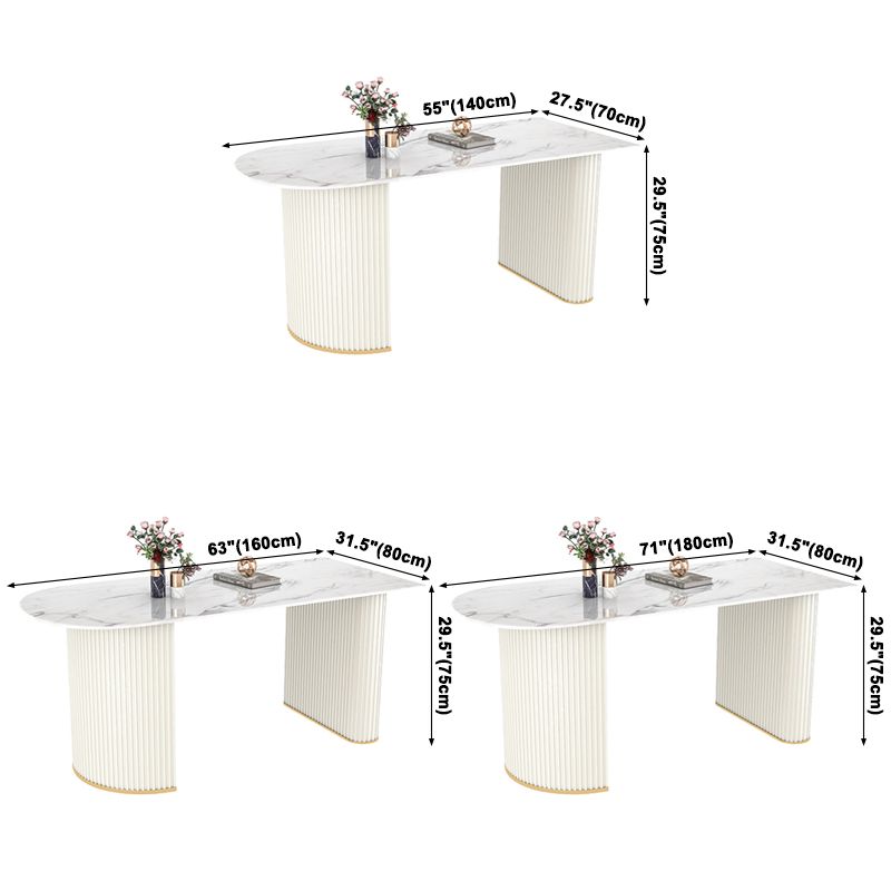 Table à manger en pierre de style simplicité Double base de base de base de base de forme libre pour la maison