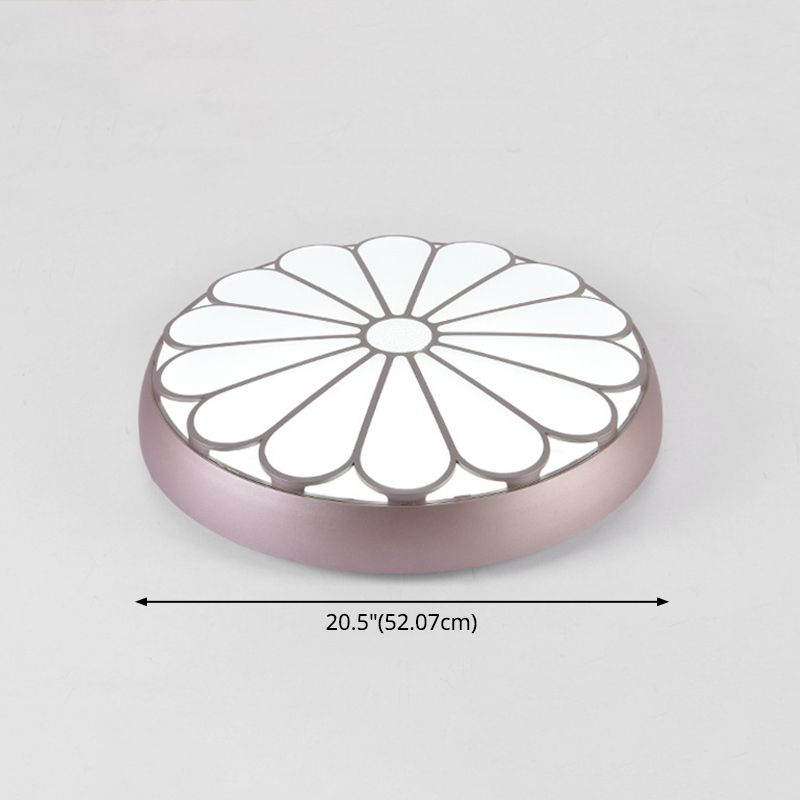 Floral Metal Circular Flush mount Ceiling Lamp Modern Style LED Flush Mount Lighting for Bedroom