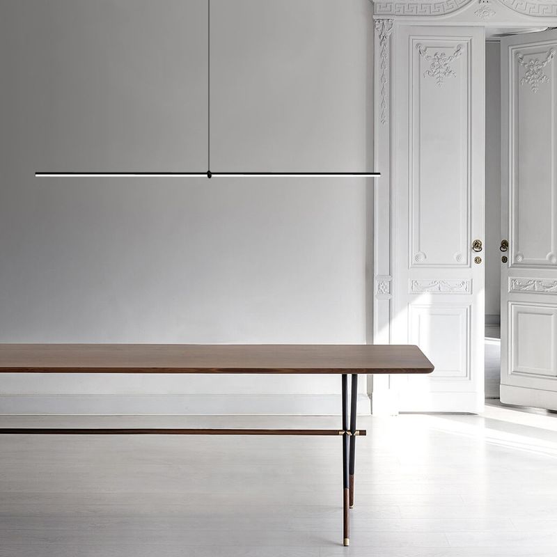 Slim Island Lighting Fixtures Metal Modern Simplicity Island Lighting Ideas for Restaurant