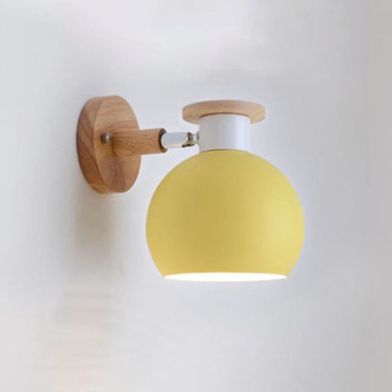 1-Light Wall Lamp Fixtures Modern Macaroon Metal and Glass Wall Mounted Light Fixture