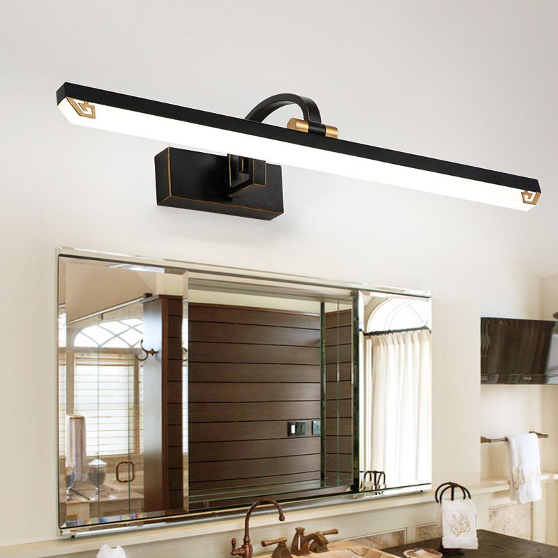 Vintage Simplicity Rectangle Vanity Light Fixture Acrylic Wall Lighting Fixtures for Bathroom