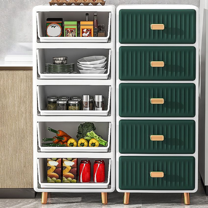 Bedroom Plastic Matte Finish Storage Cabinet Contemporary Cabinet with Metal Legs