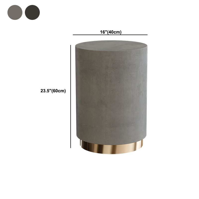 Mid-Century Modern Coffee Table Round Drum Coffee Table in Grey