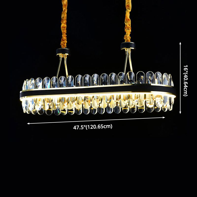 Black Faceted Clear Crystal Prism Tubular Ceiling Pendant Contemporary Island Lighting Fixtures