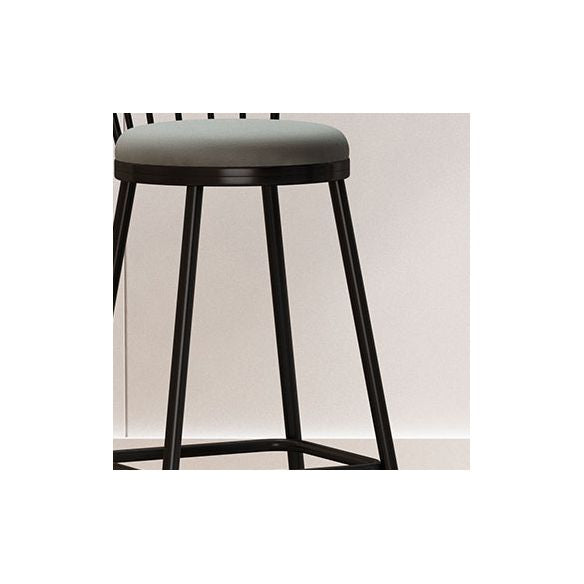Leather Matte Finish Bristol Stool Low Back Footrest Barstool