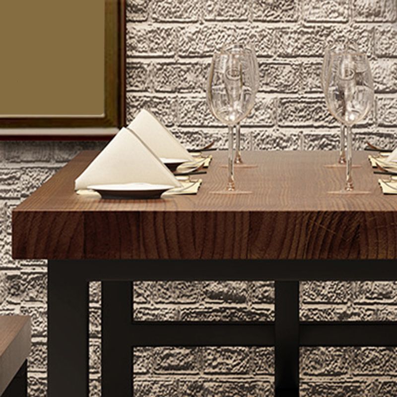 Industrial 1/3/5/7 Pieces Dining Set Rectangle Pine Wood Dining Table for Cafe