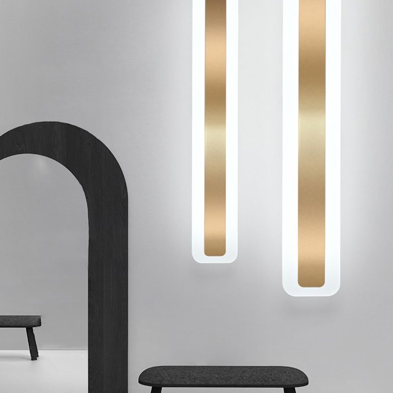 Moderne eenvoudige stijl 1-licht lineaire schaduw Wand SCONCE MIROR WALLverlichting in goud