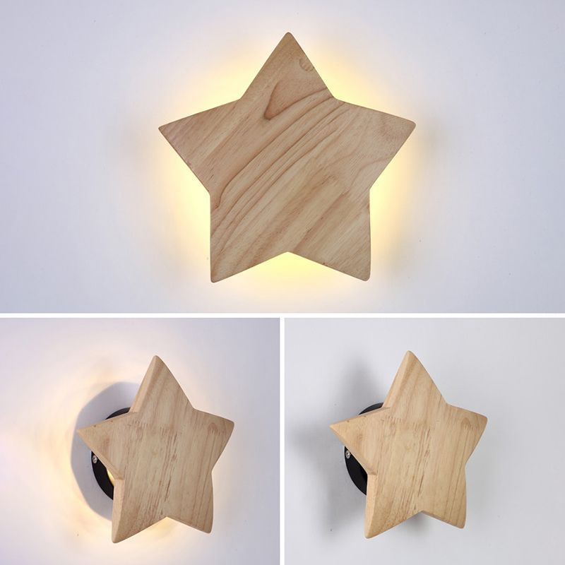 Illuminazione a led in legno di legno creativo forma a forma di illuminazione ambientale per camera da letto