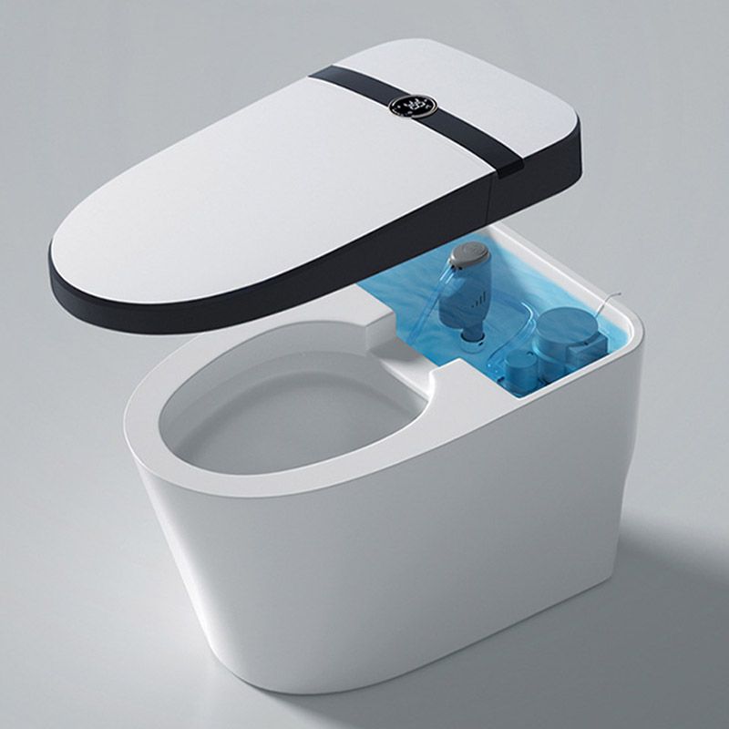Modern Skirted White Heated Seat Toilet ABS Floor Mounted Flush Toilet with Seat