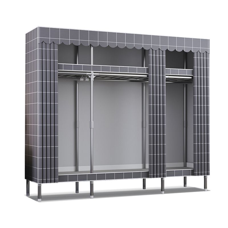 Modern Style Wardrobe Metal Wardrobe Closet with Garment Rod