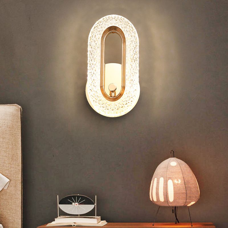 Modern Armed Sconce Light Faceted Crystal 1 Light Wall Lamp for in Clear