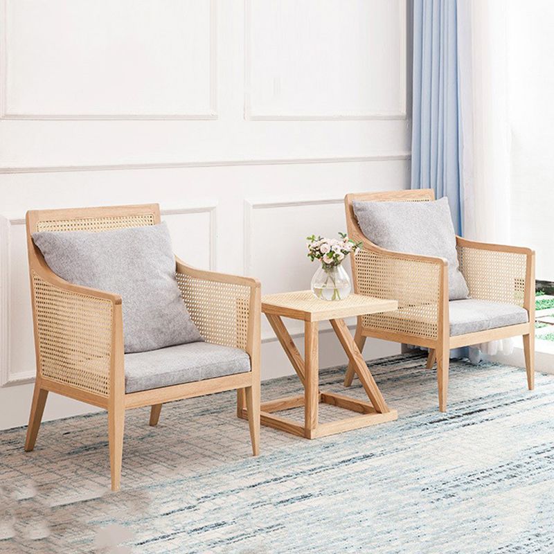 Upholstered Fabric Accent Armchair Solid Wood 24.01" Wide Armchair
