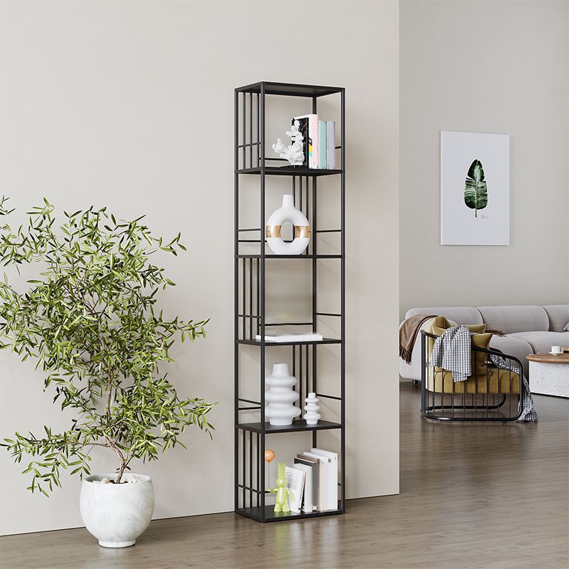 Metal Glam Bookshelf Standard Open Back Bookcase with Shelves