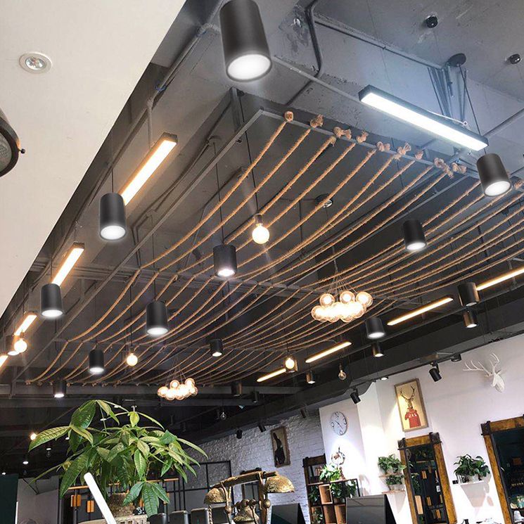 Lampada a pendente del corridoio Lampada del soffitto a LED Nordico con tonalità metallica cilindrica