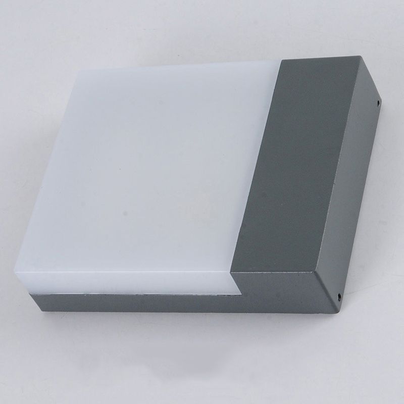 7,8 inch Hoogte rechthoekige acryl wandlamp Moderne eenvoud Outdoor Waterdichte sensor wandlicht in zwart