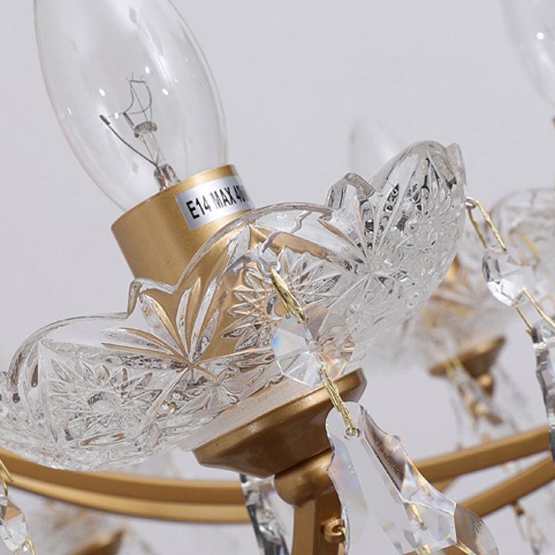 European Style Chandelier Candle Crystal Ceiling Chandelier for Bedroom