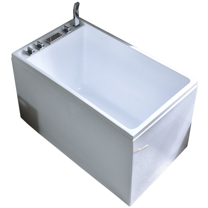 Modern Rectangular Center Bathtub Acrylic Freestanding White Bath
