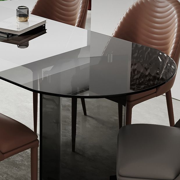 Glas zeitgenössische freie Form eines Esstischs klarer Glas für Esszimmer