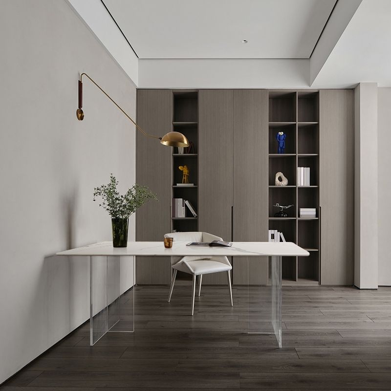 Mesa de comedor rectangular acrílica Mesa de piedra sinterizada para comedor y cocina