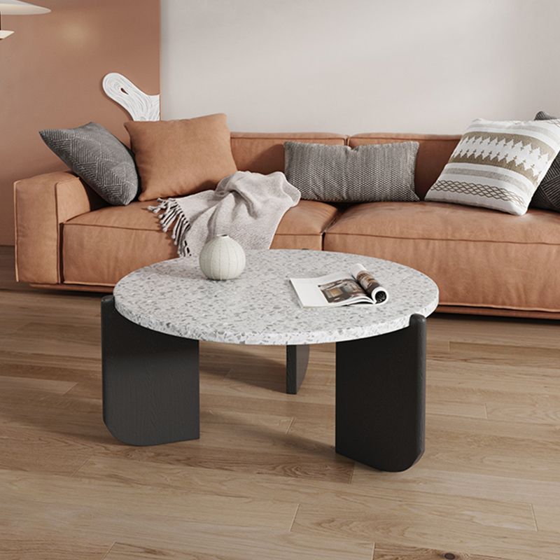 Contemporary Round Terrazzo Coffee Table 15.7" H 1 Single Cocktail Table