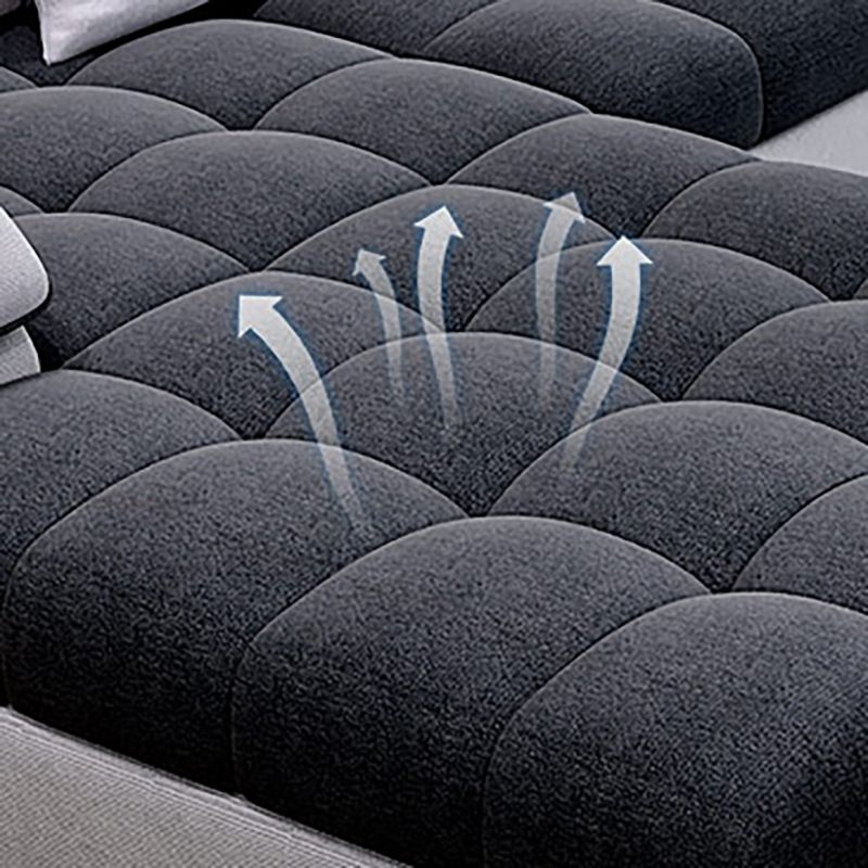 141,73 "d x 94,5" w x 33,46 "H Sezione di cuscini posteriori a filo con archiviazione