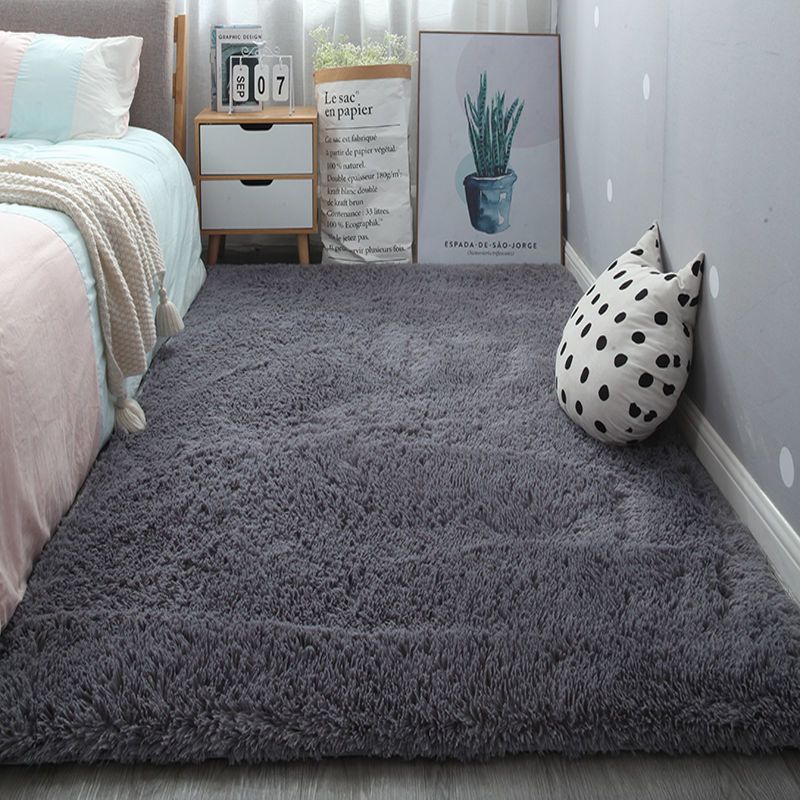 Comfort Home Decoration Area Rug Plain Shag Carpet Polyester Non-Slip Backing Indoor Carpet