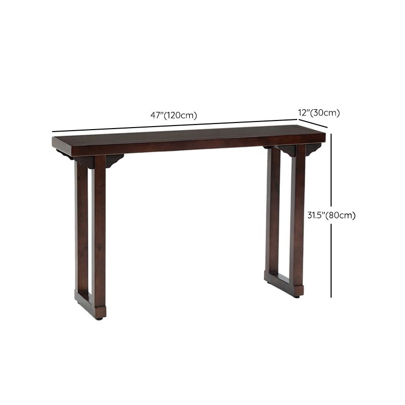 Mid-Century Modern Console Accent Table Antique Finish Rectangle Console Sofa Table