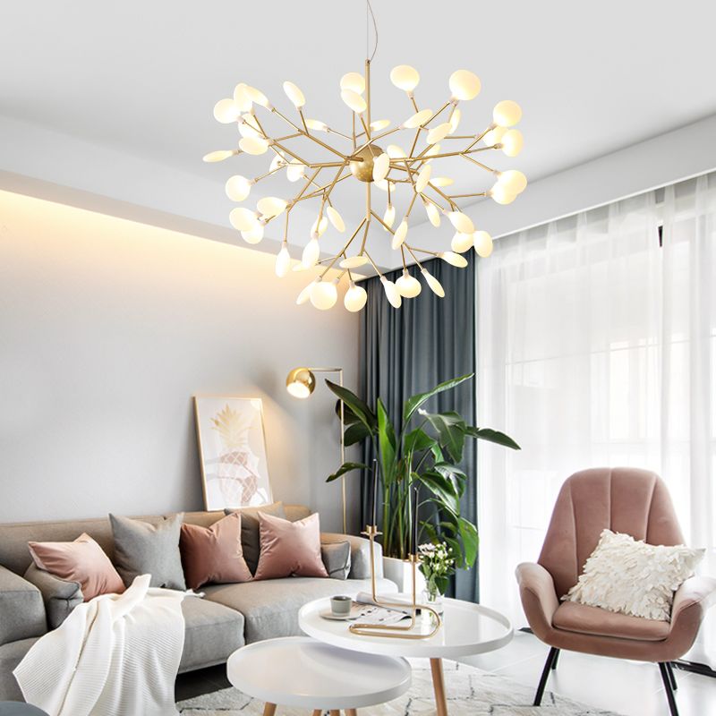 Zweig Form Kronleuchter moderner Glühen Kronleuchter Licht in Gold für Wohnzimmer
