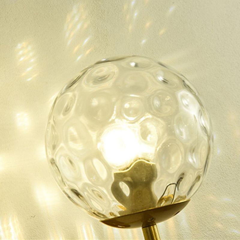 Modern Metal Wall Sconce Ball Shape Wall Light with Glass Shade for Living Room