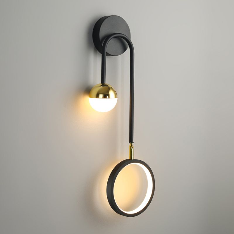 Contemporary Style Metal Wall Light Geometric LED Wall Sconce for Bedroom