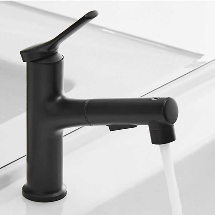 Contemporary Sink Faucet Plain Low Arc Copper Basin Lavatory Faucet