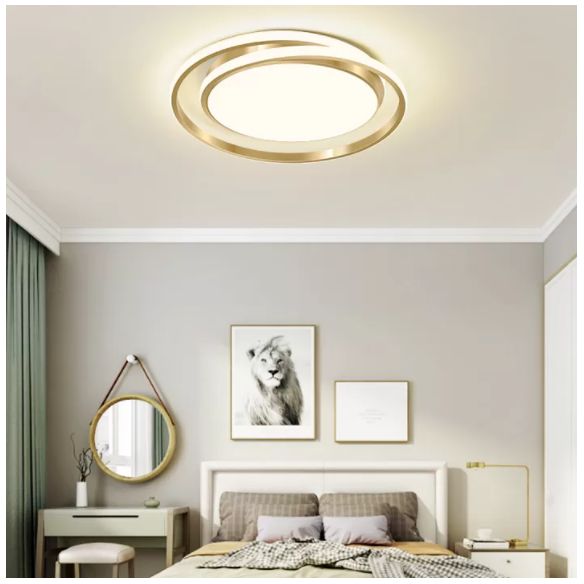 Round 1-Light LED Flush Light New Modern Acrylic Flush Mount Ceiling Light Fixtures for Bedroom