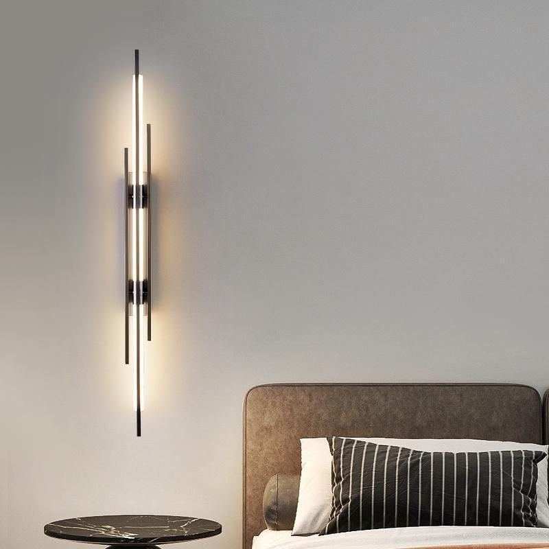 Solid Brass Linear Wall Sconce in Black / Gold Finish LED Wall Light