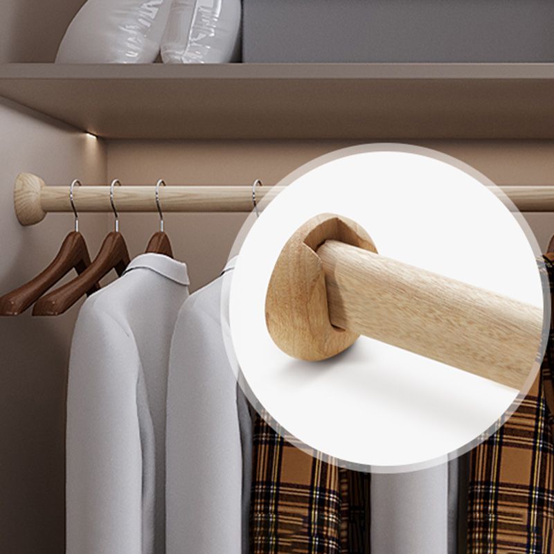 Bedroom Wooden Storage Cabinet Modern Style Armoire with Garment Rod