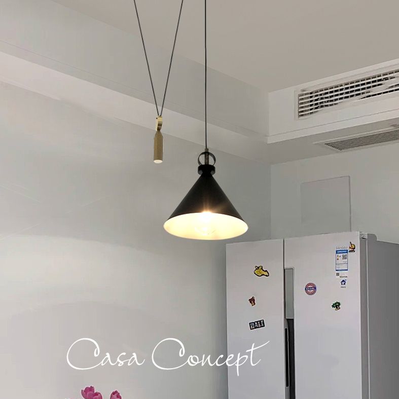 Metal Conical Hanging Light Kit Simplicity Style Down Lighting Pendant for Bedroom