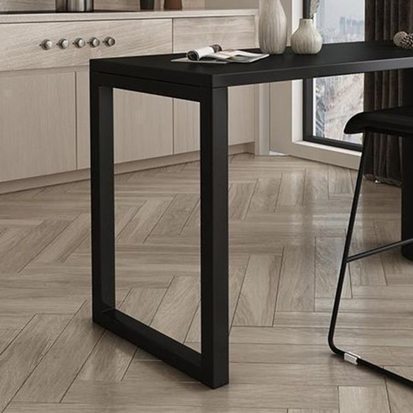 Industrial Double Pedestal Bar Table Free From Wood Bar Table for Living Room